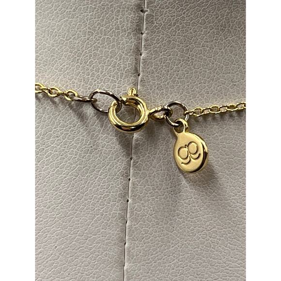 Gorjana Gold Filled Curved Hammered Pendant Chain Layering Minimalist Necklace - Picture 5 of 9